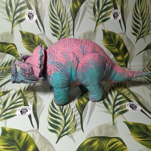 Vintage 1991 GREAT AMERICAN FUN CORP. TRICERATOPS Dinosaur Stuffed Y2K Retro